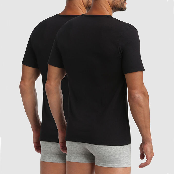 Pack de 2 camisetas negras cuello en forma de V con termorregulación activa XTemp Dim, , DIM
