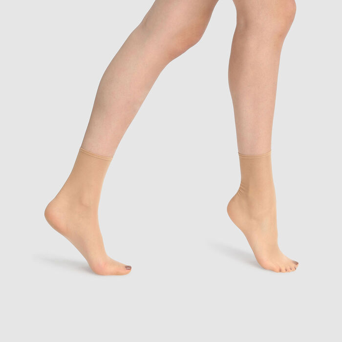Pack de 2 calcetines bajos de velo transparente brillante Sublim de Dim 10D, , DIM