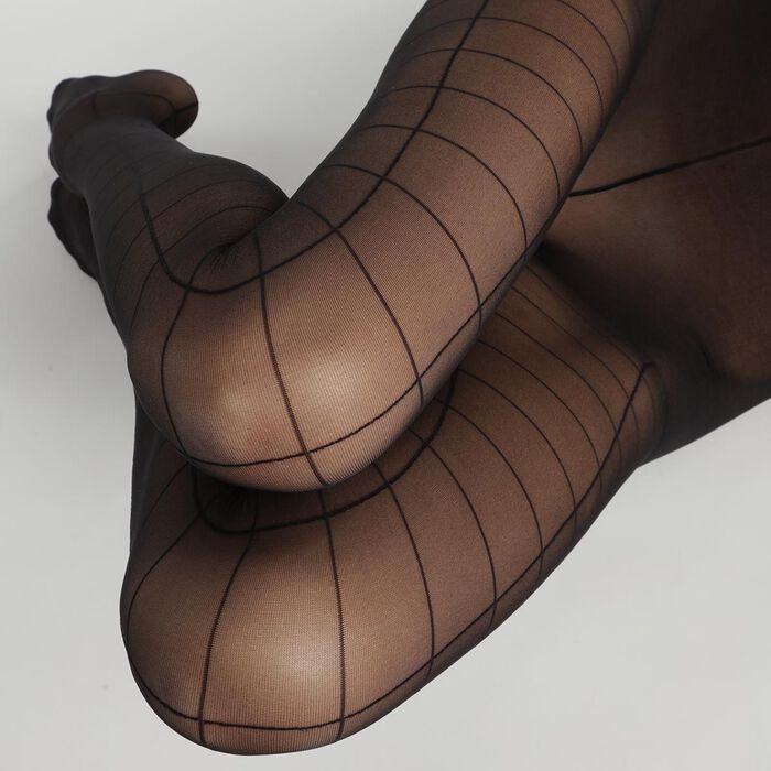 Panti de mujer transparente con cuadros oversize Negro 20D Dim Style, , DIM