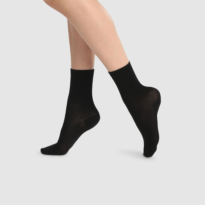 Pack de 2 pares de calcetines altos para mujer lyocell negro Green by Dim, , DIM