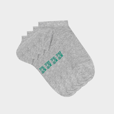 Pack de 2 pares de calcetines bajos para mujer de algodón bio gris Green By Dim, , DIM