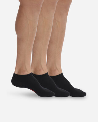 Lote de 3 pares de calcetines bajos invisibles negros para hombre, , DIM