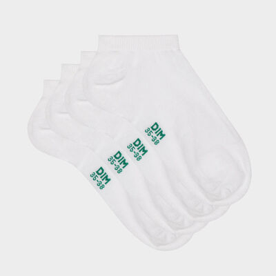 Pack de 2 pares de calcetines bajos para mujer de algodón bio blanco Green by Dim, , DIM