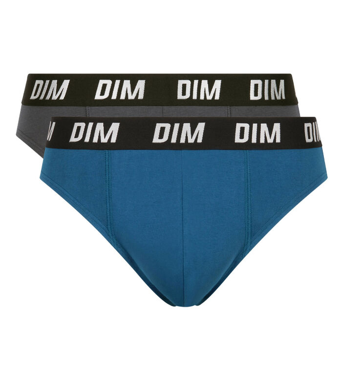 Pack de 2 calzoncillos tipo slip de hombre de termorregulación activa Azul Parma Dim Sport, , DIM
