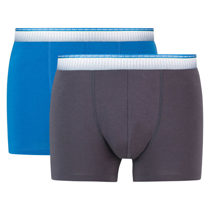 Pack de 2 bóxers gris y azul con cintura ajustada Absolu Fit, , DIM