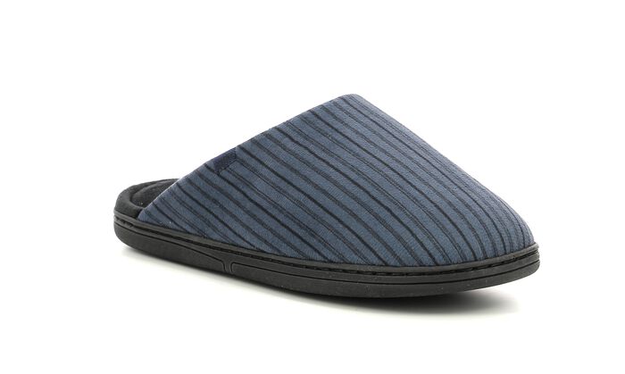 Zapatillas de casa azul marino y negras con espuma viscoelástica para hombre, , DIM