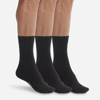 Pack de 3 pares de calcetines de algodón negro para hombre Dim Basic Coton, , DIM