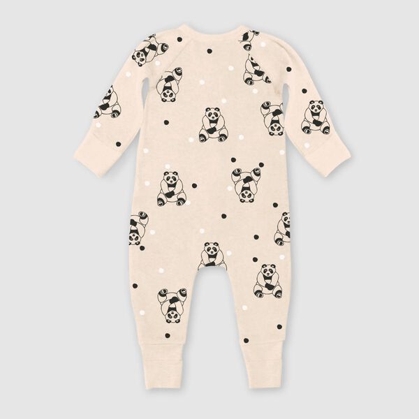 tomar pubertad Terminal Pijama de terciopelo con cremallera en dos sentidos con motivos de panda  negro para bebé Dim ZIPPY ®