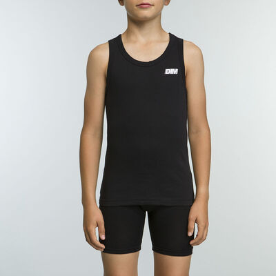 Camiseta deportiva de tirantes negra 100% algodón niño Basic Sport, , DIM