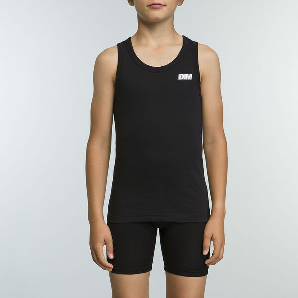 Promesa vertical Descubrimiento Camiseta deportiva de tirantes negra 100% algodón niño Basic Sport