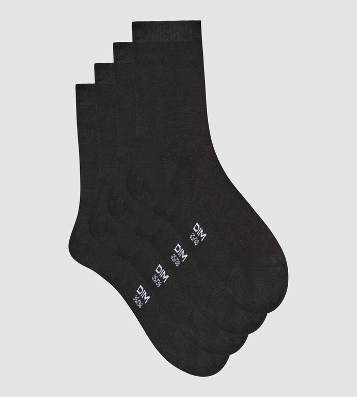 Pack de 2 pares de calcetines de mujer negros de viscosa de bambú Dim Bambou, , DIM