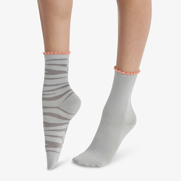 Pack de 2 pares calcetines para mujer gris cebra Dim Bambú