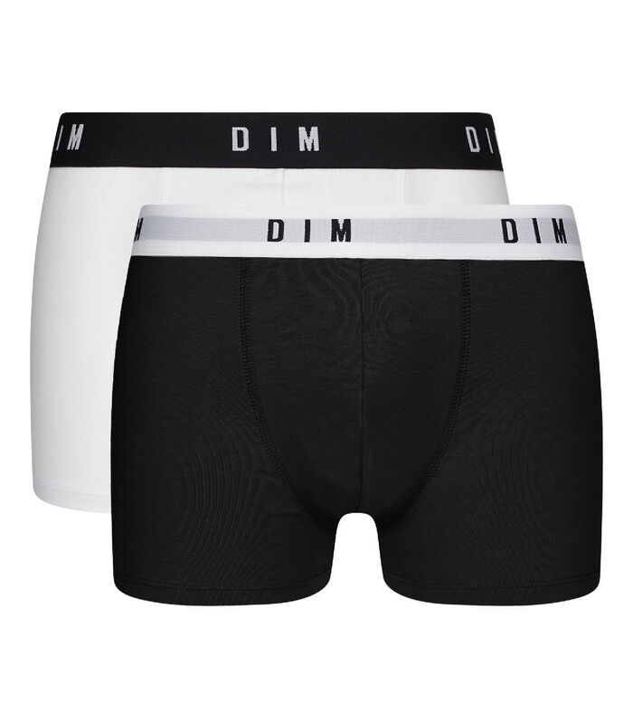 Pack de 2 bóxers de hombre en algodón stretch con cinturilla retro Negro Dim Originals, , DIM