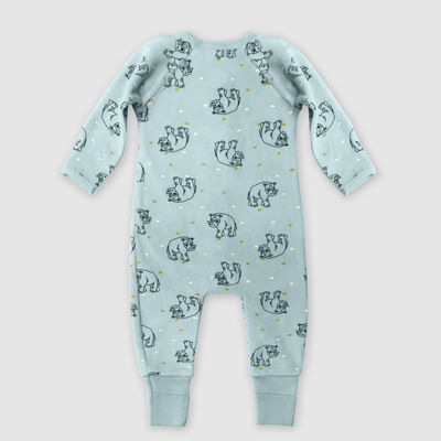 Pijama de bebé con cremallera bidireccional Rhino Blue Dim Baby, , DIM