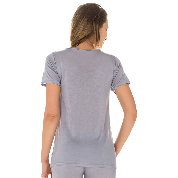 T-shirt de pyjama manches courtes gris en modal Femme-DIM