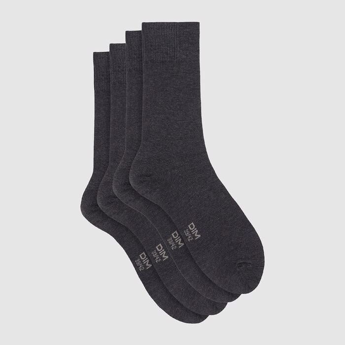 Pack de 2 pares de calcetines en viscosa gris jaspeado Dim Bambou, , DIM
