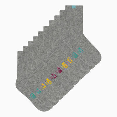 Pack de 5 pares de calcetines para niños de algodón gris claro Ecodim, , DIM