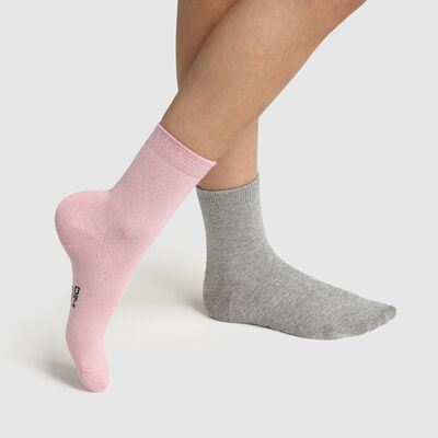 Pack de 2 pares de calcetines para niña de algodón lurex Coton Style, , DIM