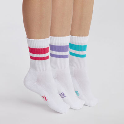 Pack de 3 pares de calcetines de mujer en algodón Rojo EcoDim Sport, , DIM