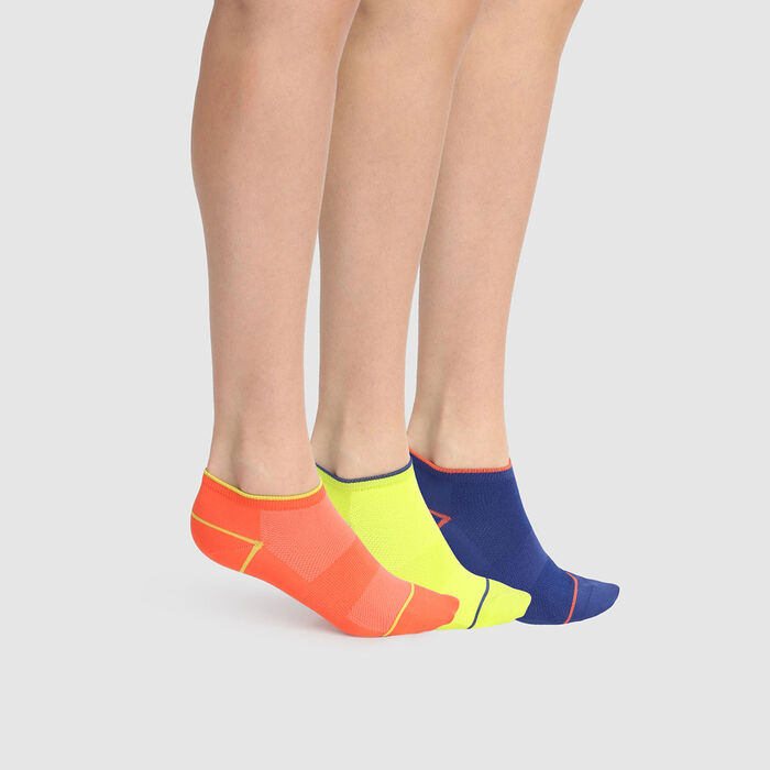 Pack de 3 pares de calcetines bajos para mujer X Temp flúor Dim Sport, , DIM