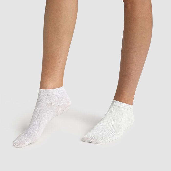 Pack de 2 pares de calcetines bajos para niña de algodón lurex Coton Style, , DIM