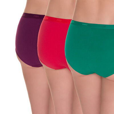 Lot de 3 boxers rouge, vert et violet en coton Les Pockets-DIM