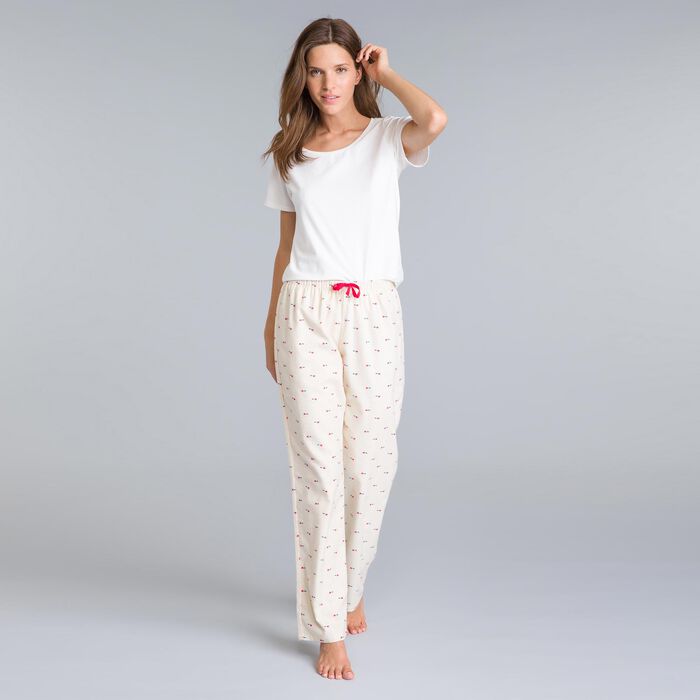 Pantalon de pyjama nacre imprimé tacheté Femme-DIM