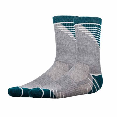 Pack de 2  pares de calcetines de impacto medio grises y verdes Hombre - Dim Sport, , DIM