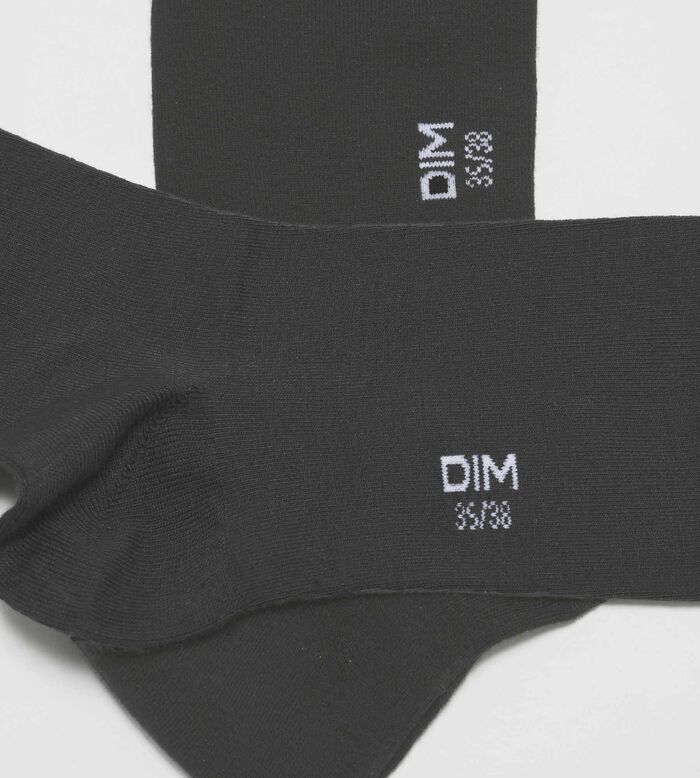 Pack de 2 pares de calcetines de mujer de punto natural gris antracita de la gama Dim Bambou, , DIM