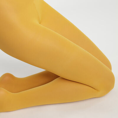 Panti tupido de mujer efecto aterciopelado Amarillo Girasol 40D Dim Style, , DIM