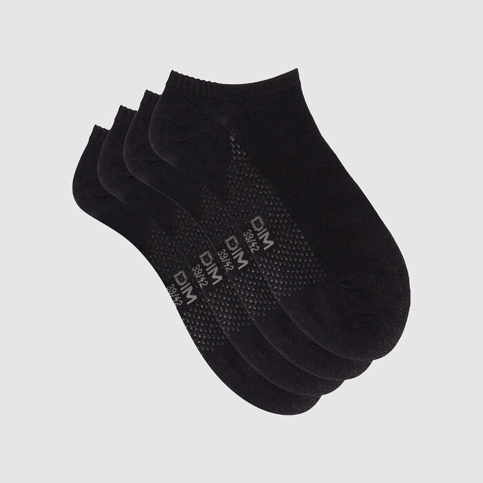 Pack de 2 pares de calcetines bajos para hombre viscosa negra Bambou, , DIM