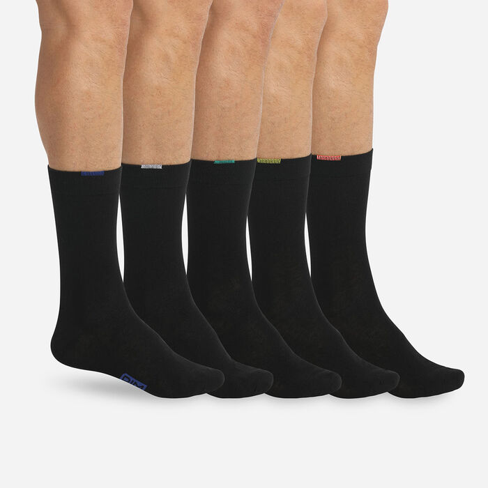 Pack de 5 pares de calcetines bajos de algodón para hombre negro EcoDim