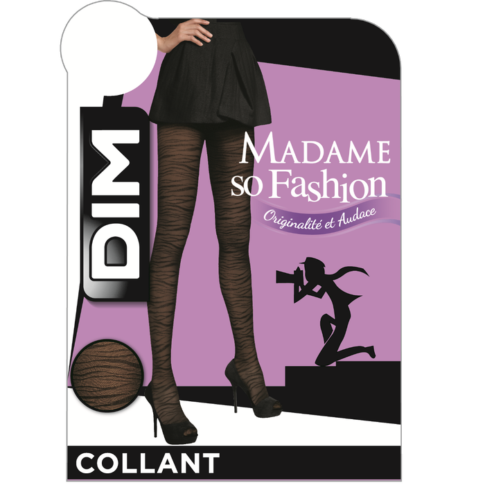Collant noir zèbre Madame So Fashion 30D-DIM