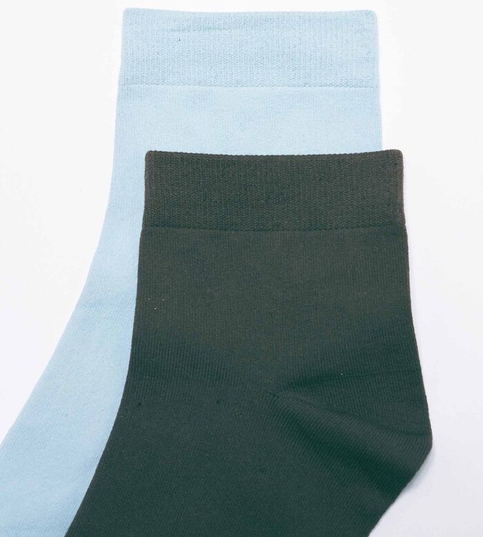Pack de 2 pares de calcetines de mujer de microfibra Verdes y Azul Dim Skin, , DIM