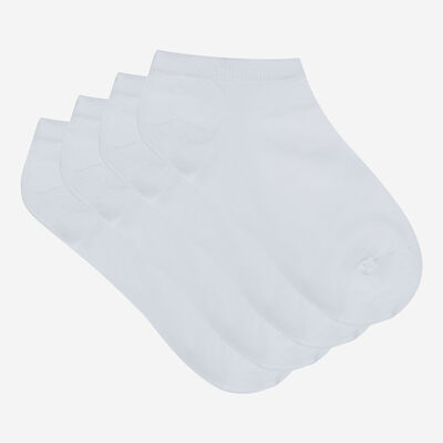 Pack de 2 calcetines bajos invisibles blancos Light Coton para mujer, , DIM