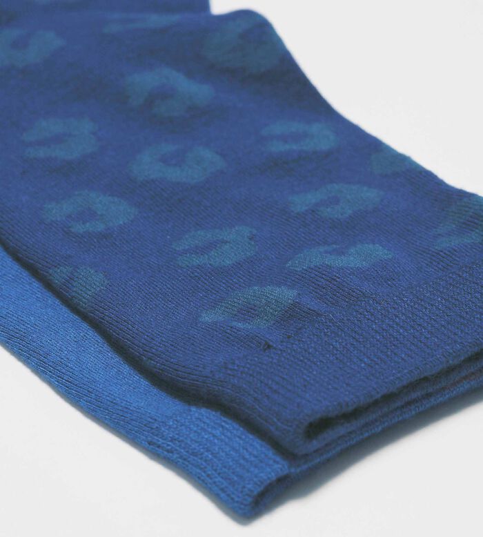 Pack de 2 pares de calcetines de mujer de viscosa con estampado floral Azul Añil Dim Bambou, , DIM