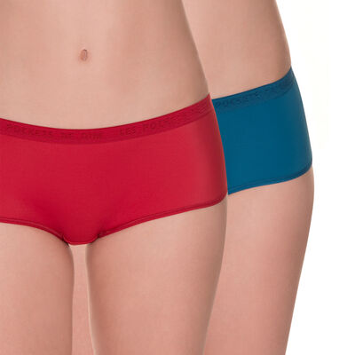 Lot de 2 boxers bleu et rouge Les Pockets microfibre-DIM