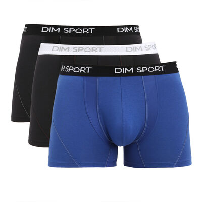 Pack de 3 bóxers azul y negro para hombre Dim Sport , , DIM