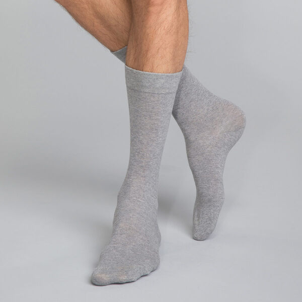 Calcetines grises de algodón Hombre