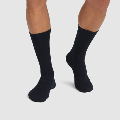 Pack de 2 pares de calcetines altos para hombre en viscosa azul  Dim Bambou, , DIM
