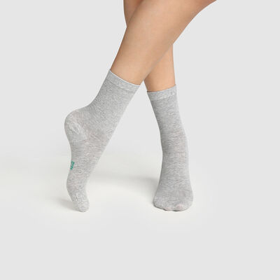 Pack de 2 pares de calcetines para mujer de algodón bio Green by Dim, , DIM