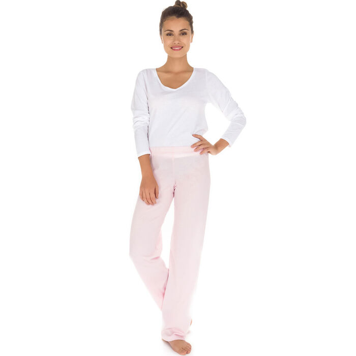 Pantalon de pyjama rose 100% coton Femme-DIM