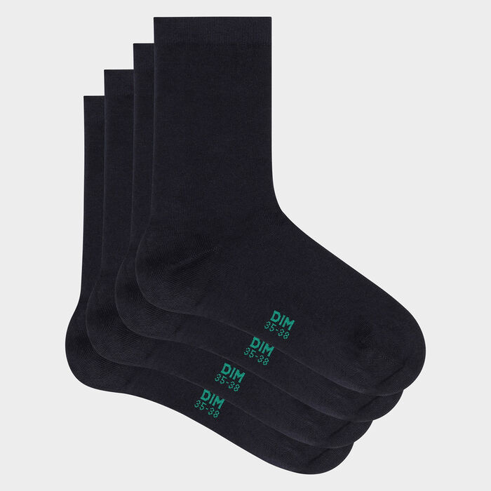Pack de 2 pares de calcetines para mujer de algodón bio azul Green by Dim, , DIM