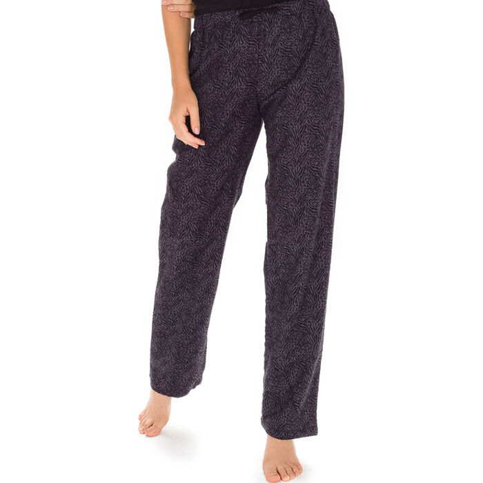 Pantalon de pyjama gris imprimé zébré Femme-DIM