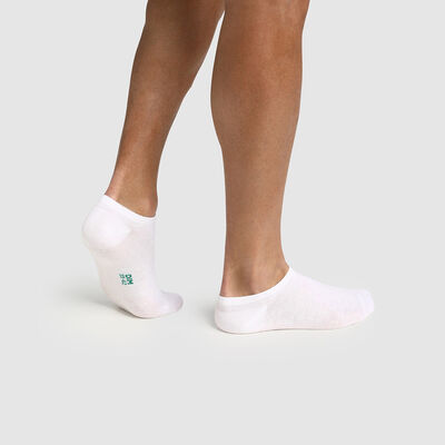 Pack de 2 pares de calcetines bajos para hombre de algodón lyocell blanco Green by Dim, , DIM