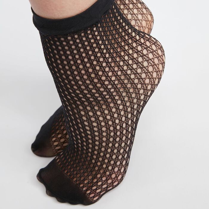 Calcetines bajos de mujer de rejilla Negro Dim Style, , DIM