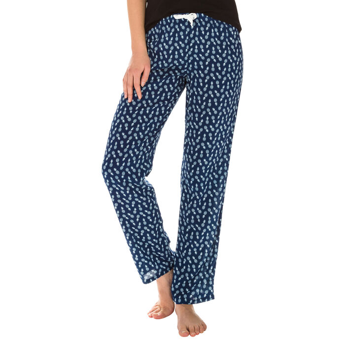 Pantalon de pyjama bleu marine imprimé ananas Femme-DIM