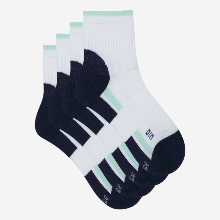 Pack de 2 pares de calcetines tobilleros de mujer para impacto medio Blanco Dim Sport, , DIM