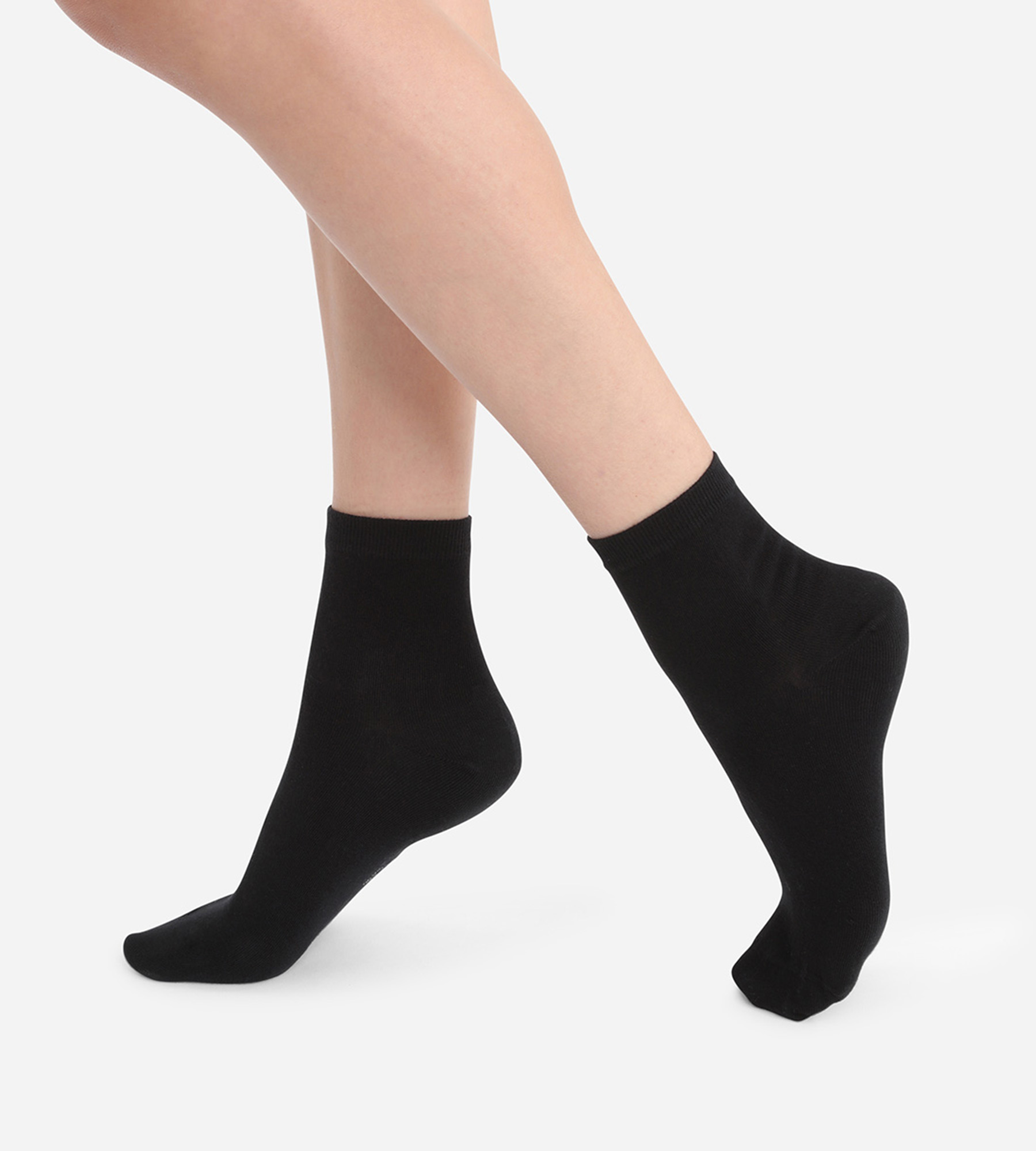 Pack de pares de calcetines bajos negros segunda piel para mujer